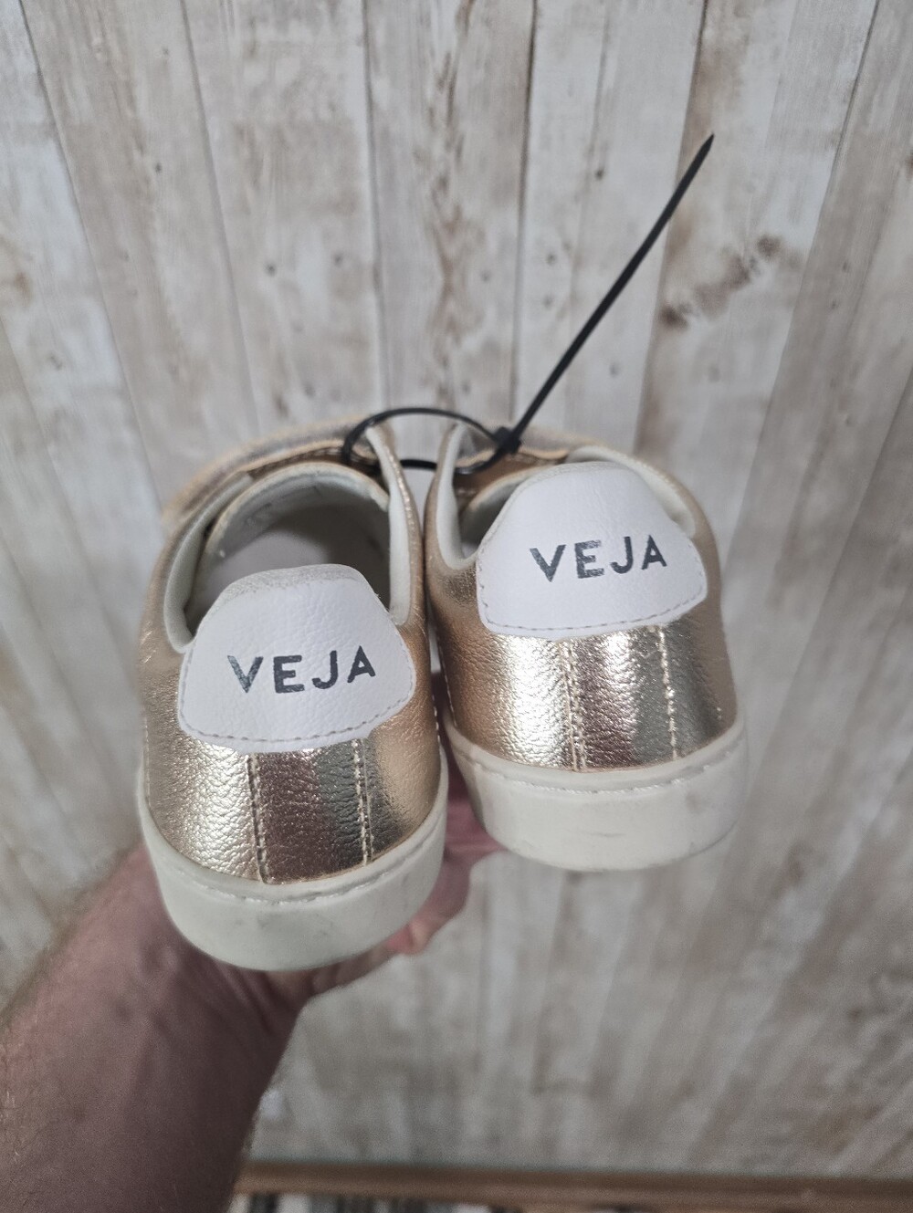 Veja Kids Metallic Gold Small Esplar Chromefree Size 13.5 - Picture 2 of 5